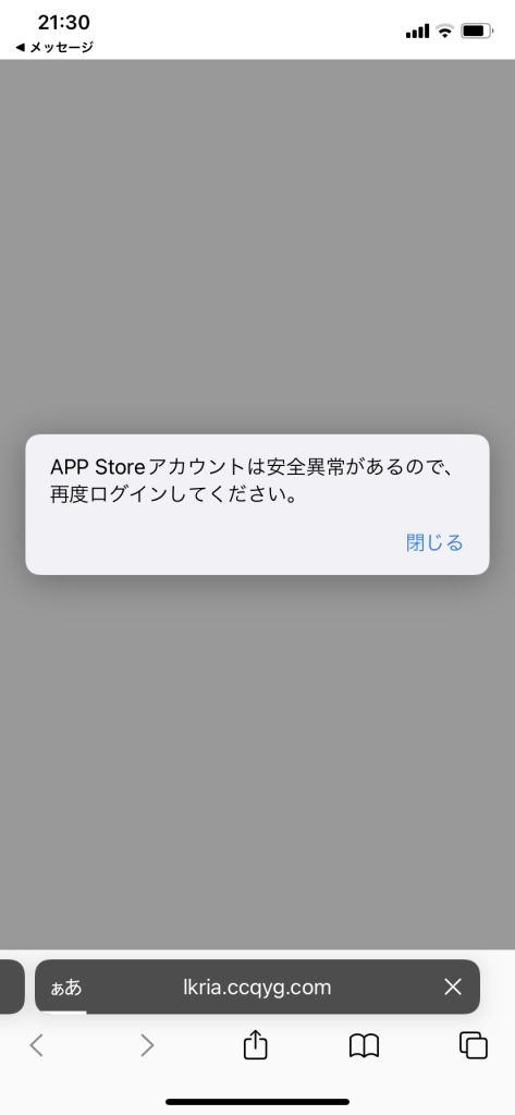 APP Storeアカウントは安全に異常があるので、再度ログインしてください